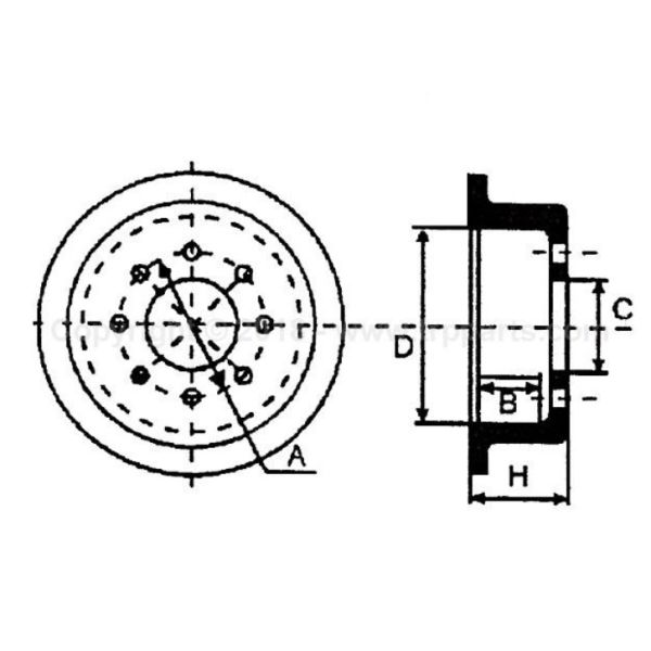 Барабан тормозной GIGANT 709380053 (420х200x307)