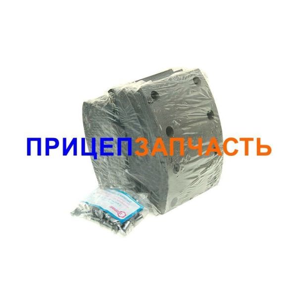 Накладка тормозной колодки МАЗ/МТМ (160мм) к-т на ось 8шт + заклепки Накладка тормозной колодки МАЗ/МТМ (160мм) к-т на ось 8шт + заклепки